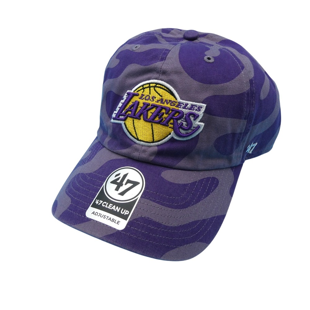 '47 Hat Mens One Size Clean Up Los Angeles Lakers Purple Camo Strapback Cotton